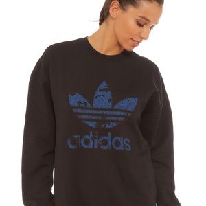 Adidas Blue Floral Crew Neck